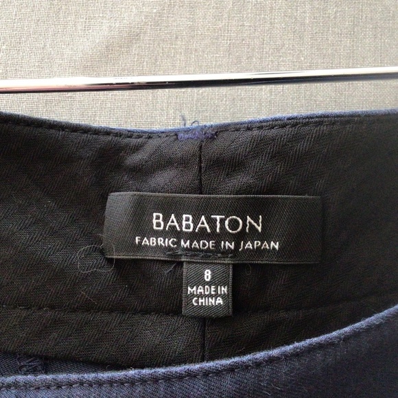 Aritzia Babaton pants deep blue, front slash pockets Sz 8 - Picture 3 of 11
